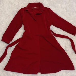 NEW Collared Dark Red Business Casual Dress